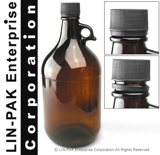 (2500cc) 2.5 Litre amber chemical glass bottle with Tamper evident closures
