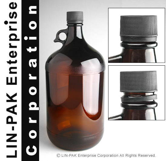 (4000cc) 4 Litre amber chemical glass bottle with Tamper evident closures